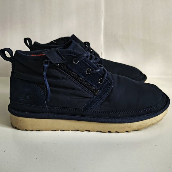 UGG Neumel Zip Chuka Men's Navy Blue Lace Up Zip Boots - Picture 8 of 8